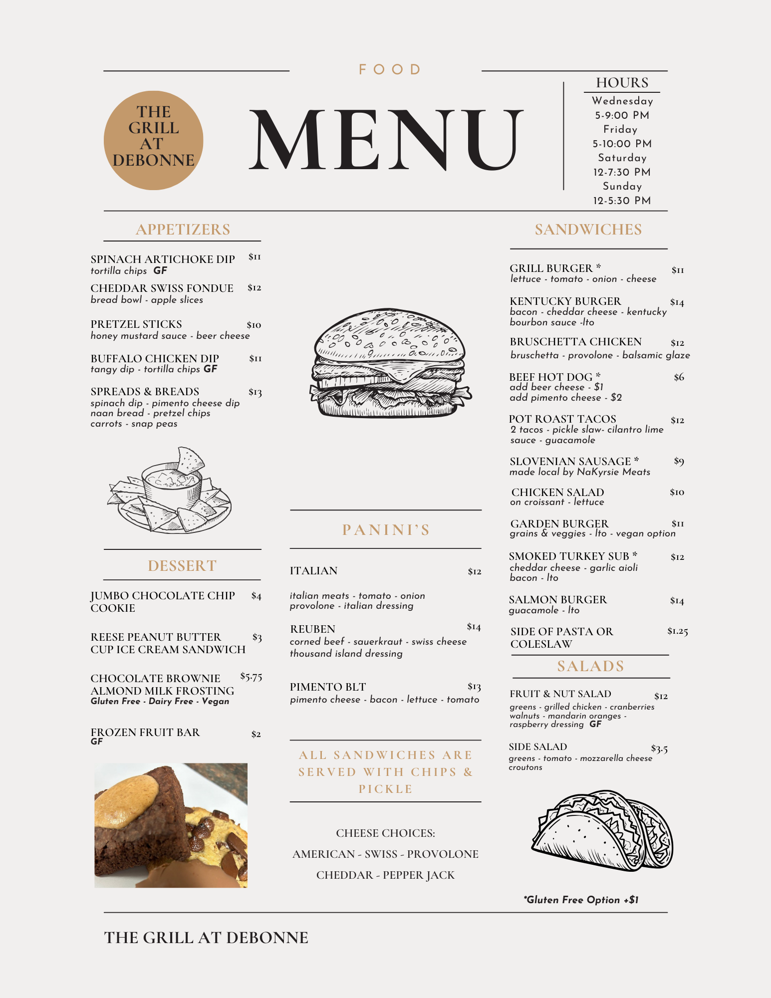 Brown Modern Food Restaurant Menu